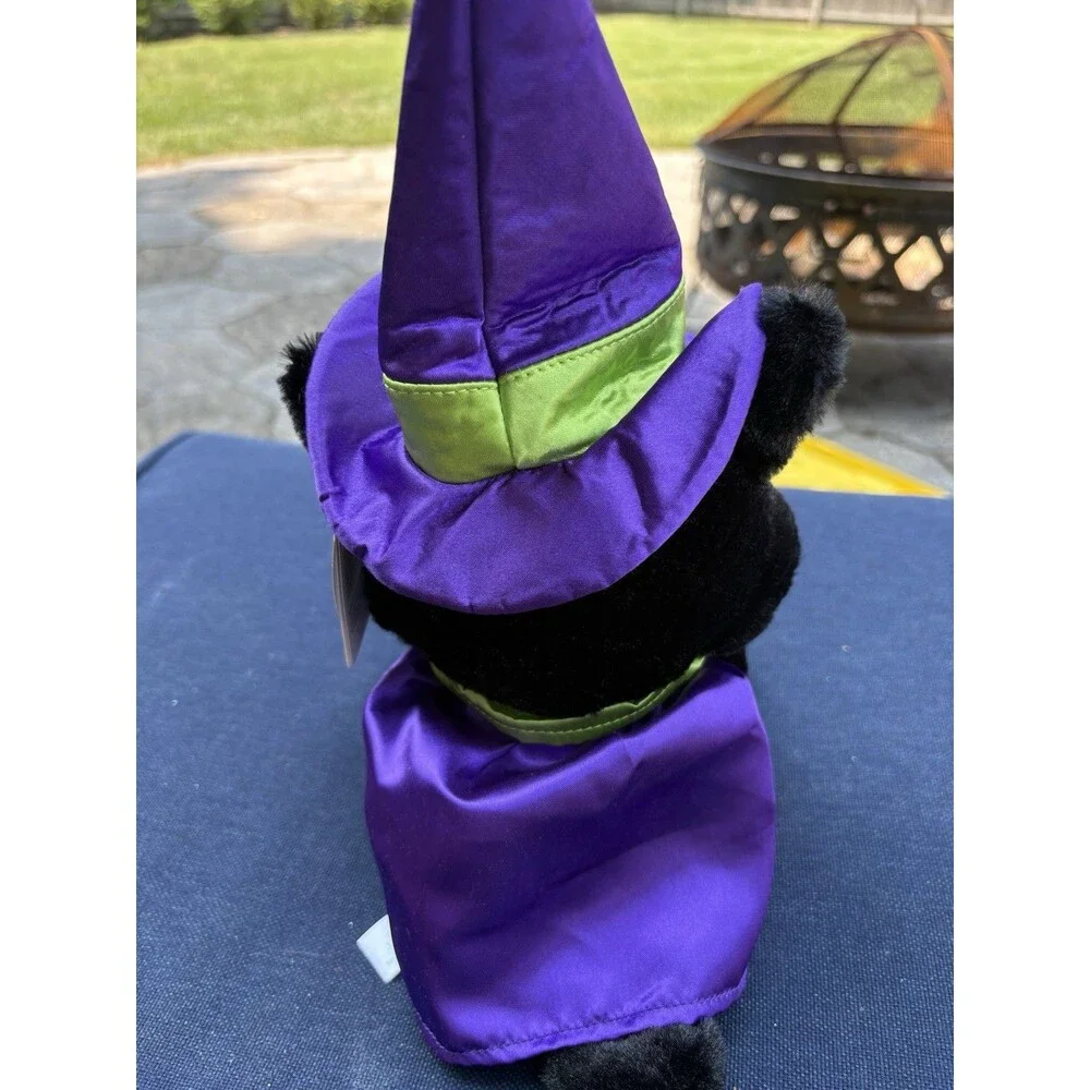 Spooky Village Sound And Light Animatronics Black Cat Black Magic Woman 16” Long